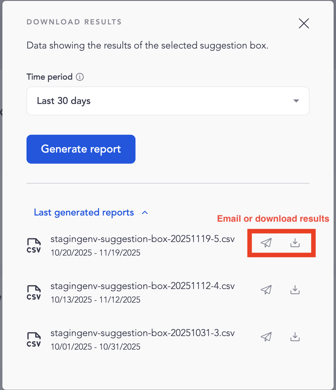 suggestion box results - generated reports.png